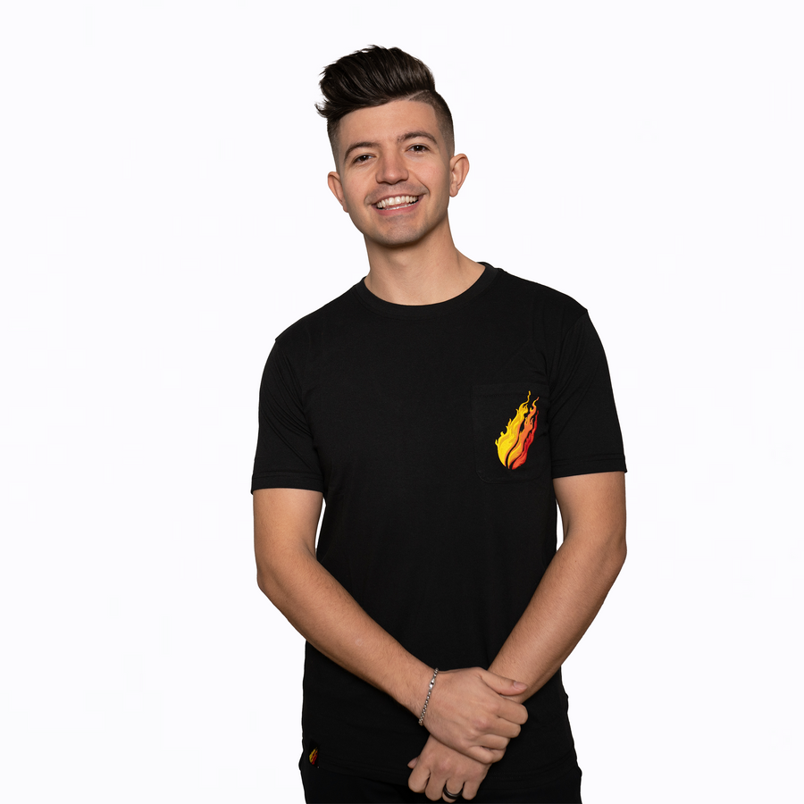 Black Small Flame T-Shirt