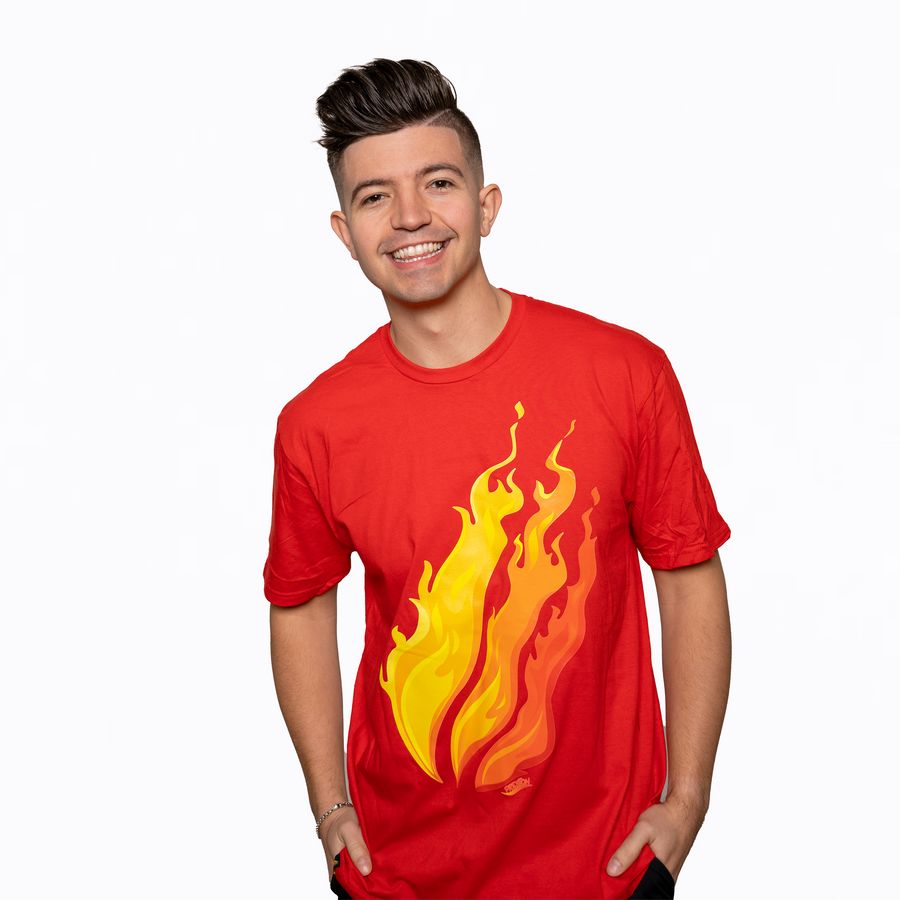 Red 3D Flame T-Shirt